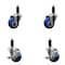 Service Caster 3'' SS Blue Poly Wheel Swivel 1-1/8'' Expanding Stem Caster Set 2 Brakes, 4PK SCC-SSEX20S314-PPUB-BLUE-2-TLB-2-118 - alternate 1